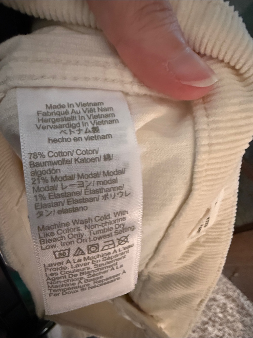 Madewell The Darted Barrel-Leg Pant Cream Corduroy High Rise Pants NE064 - Picture 5 of 7